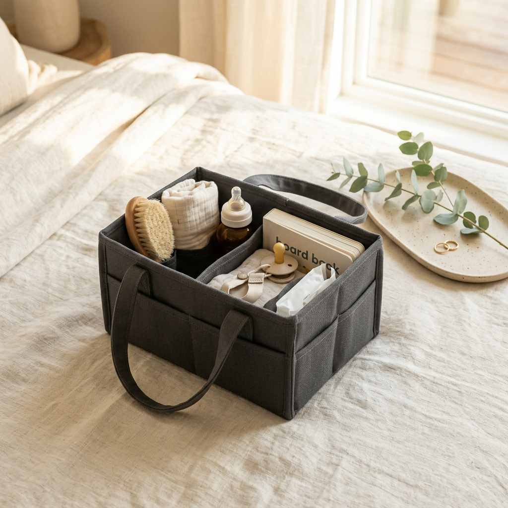Lusso Gear Car Seat Organizer with Cup Holders — Foldable Caddy