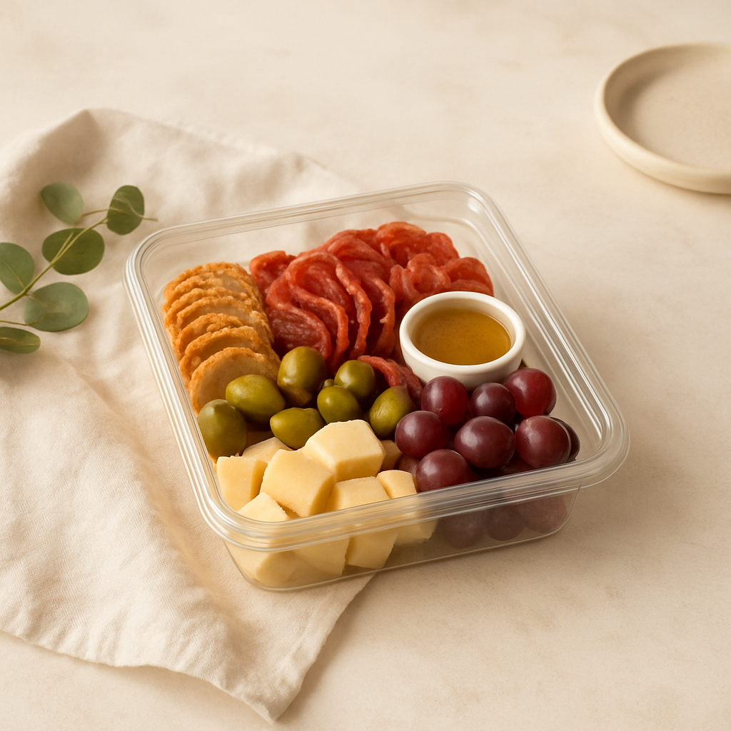Leafiew 50 Pack Small Charcuterie/Favor Boxes with Clear Lids (5-inch)