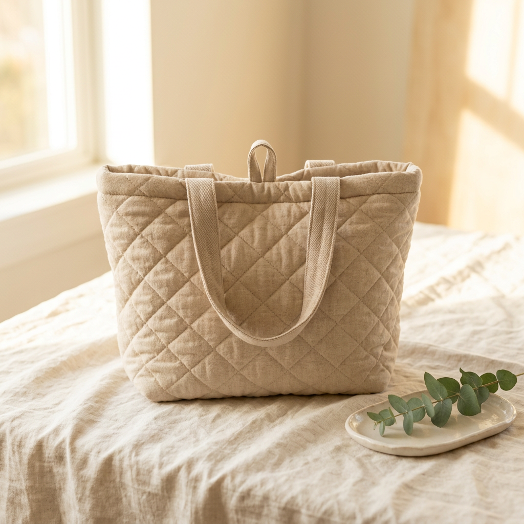 BAGSMART Lightweight Puffy Tote Bag with Compartments