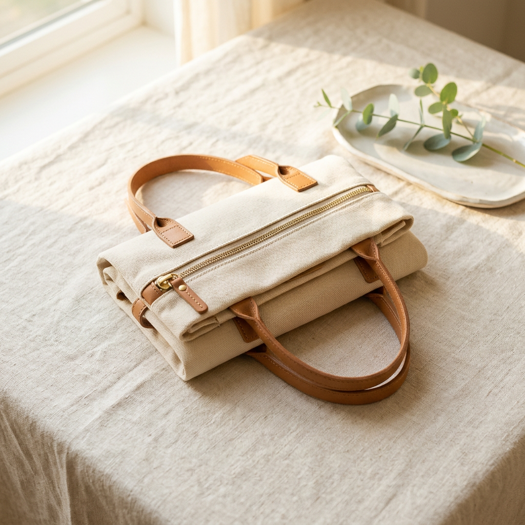 BAGSMART Foldable Tote Bag with Zipper