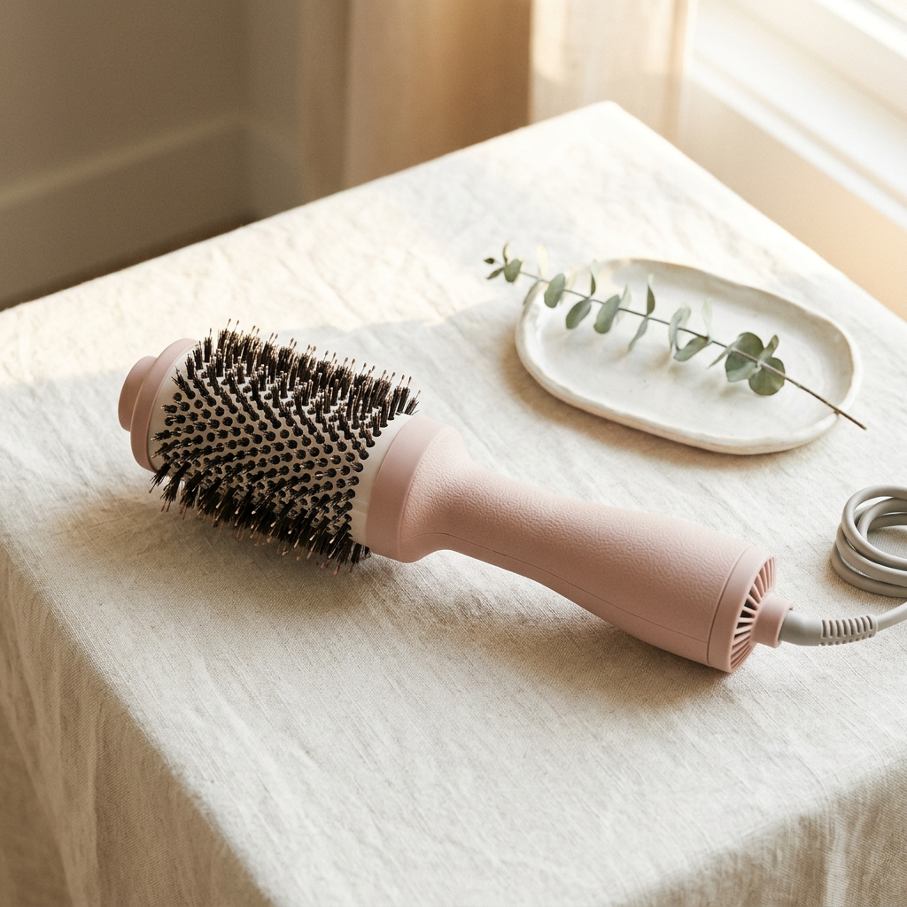L'ANGE HAIR Le Volume 2-in-1 Titanium Blow Dryer Brush (75mm, Black)