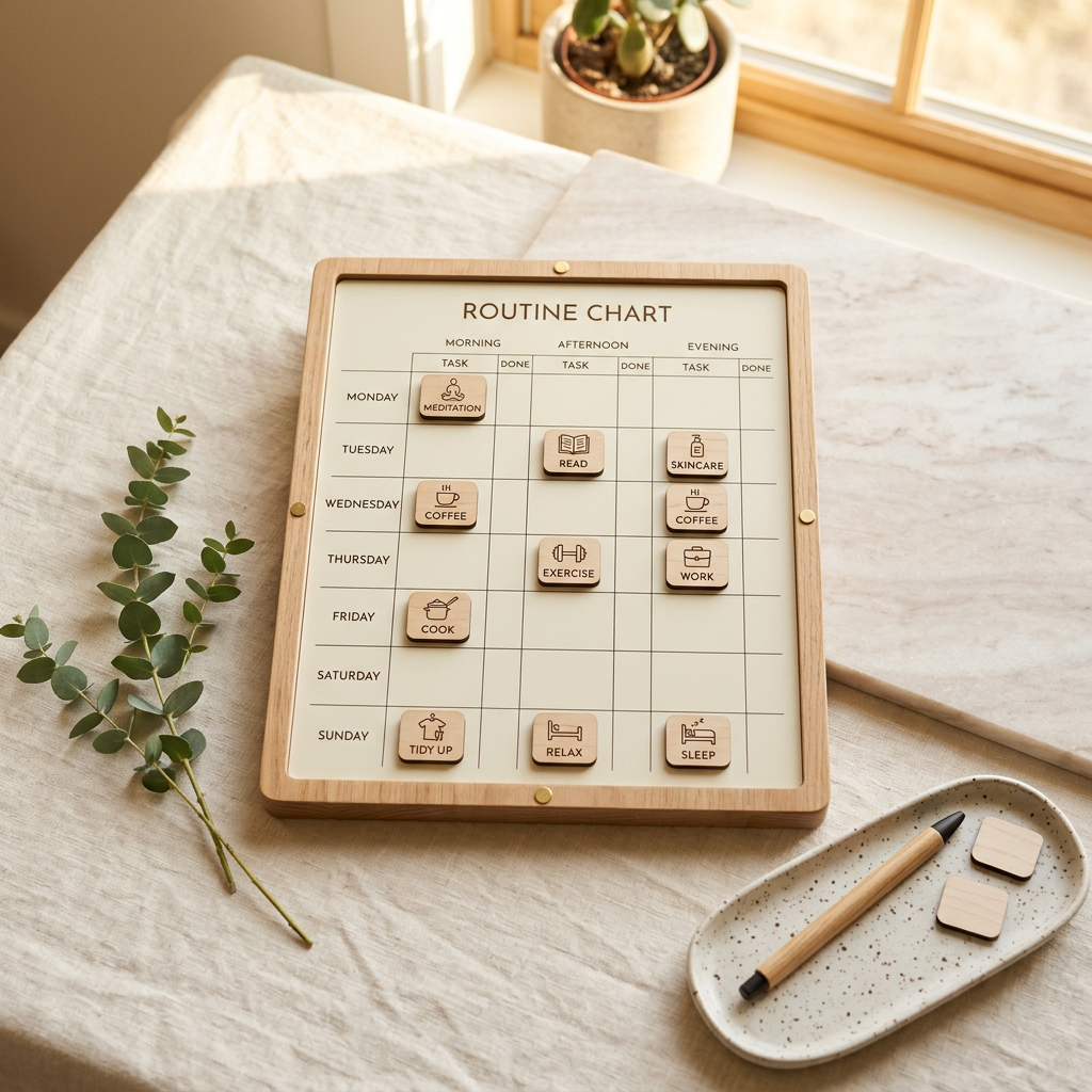JJPRO Magnetic Bedtime/Morning Routine Chart for Kids