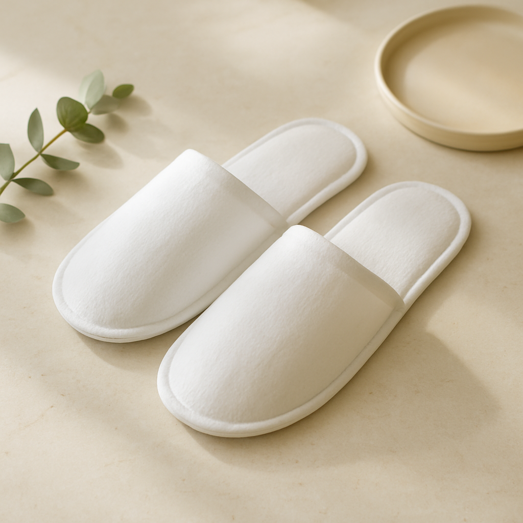 Disposable Slippers For Guests, Bulk White Slipper Pack For Hotel, Spa, Travel, Shoeless Home