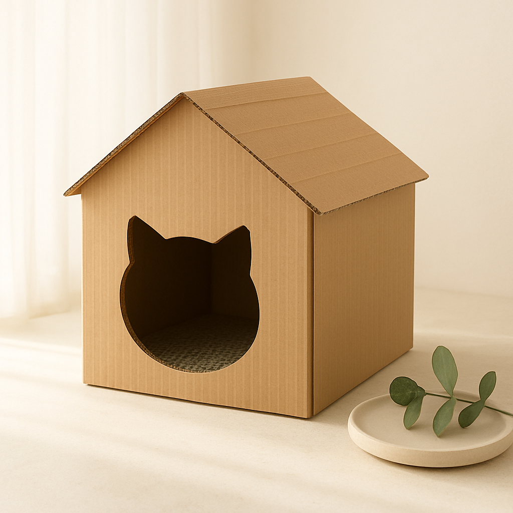 Halloween Cardboard Cat House Scratcher & Play Gift for Indoor Cats