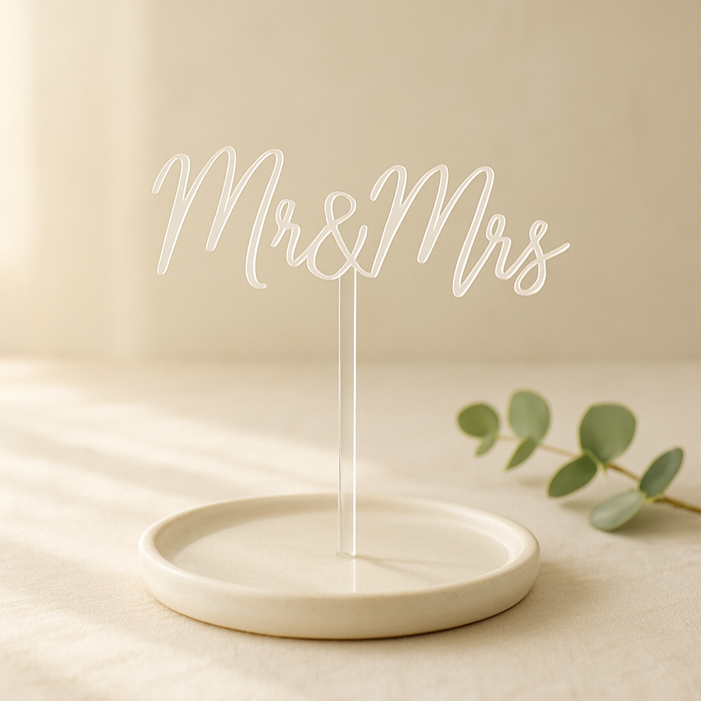 Personalized Acrylic Wedding Cake Topper